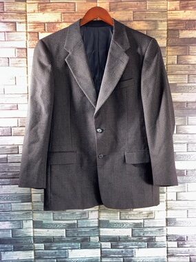 Louis Roth EUC Men's Navy  Textured Wool Two-Button Blazer 38R